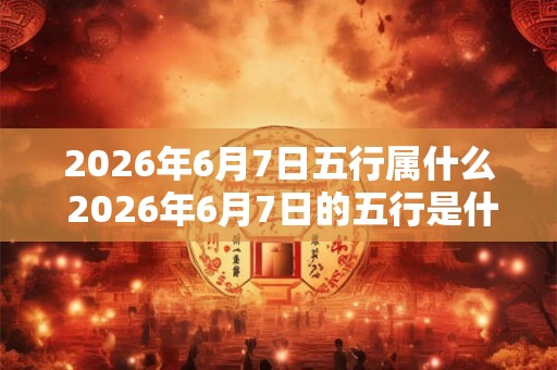 2026年6月7日五行属什么 2026年6月7日的五行是什么