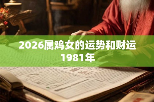 2026属鸡女的运势和财运1981年