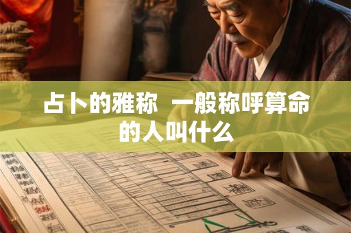 占卜的雅称  一般称呼算命的人叫什么