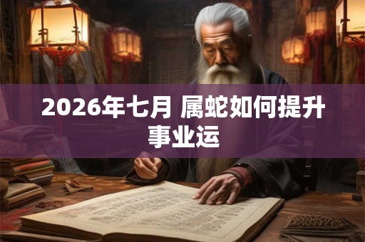 2026年七月 属蛇如何提升事业运