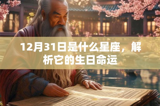 12月31日是什么星座,解析它的生日命运 12月31日是什么星座,解析它的生日命运