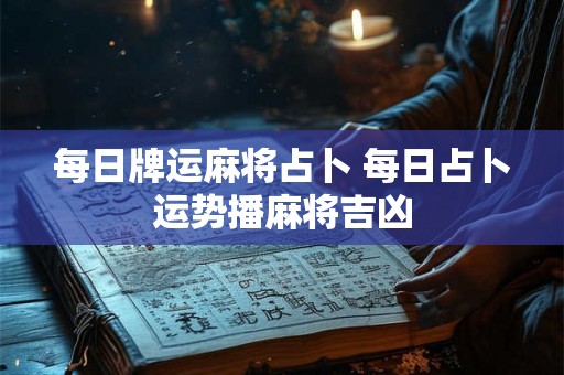 每日牌运麻将占卜 每日占卜运势播麻将吉凶