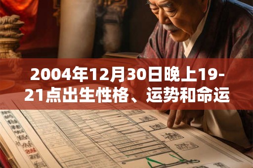 2004年12月30日晚上19-21点出生性格、运势和命运