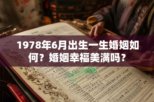 1978年6月出生一生婚姻如何？婚姻幸福美满吗？