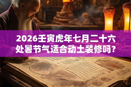 2026壬寅虎年七月二十六处暑节气适合动土装修吗？