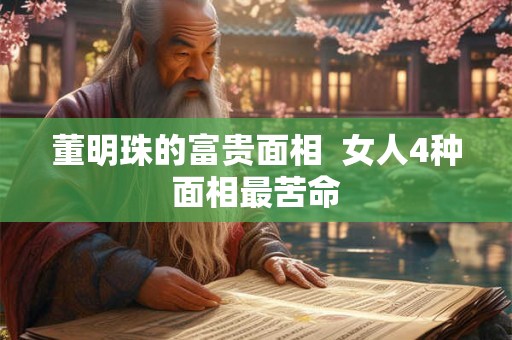 董明珠的富贵面相  女人4种面相最苦命