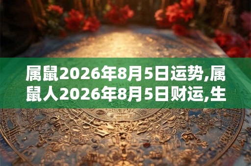 属鼠2026年8月5日运势,属鼠人2026年8月5日财运,生肖鼠2026年8月5日运势