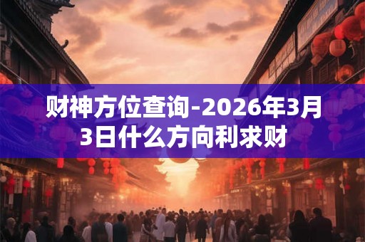 财神方位查询-2026年3月3日什么方向利求财