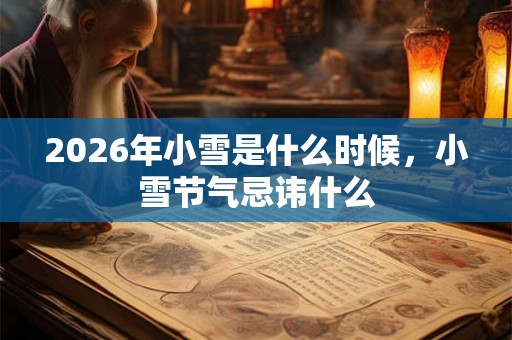 2026年小雪是什么时候，小雪节气忌讳什么