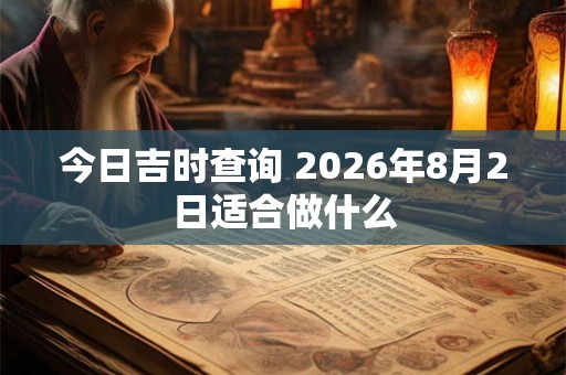 今日吉时查询 2026年8月2日适合做什么