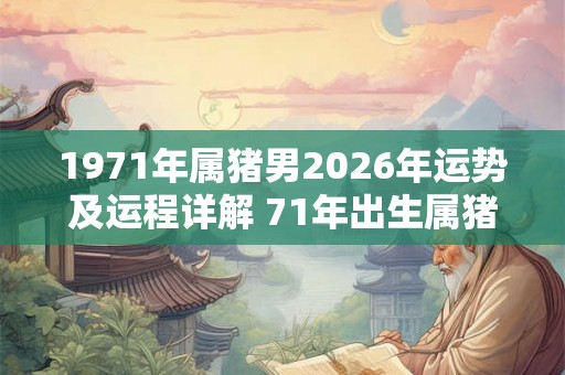 1971年属猪男2026年运势及运程详解 71年出生属猪人2026全年每月运势男性