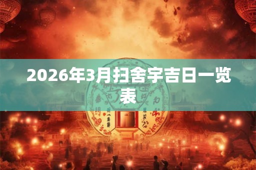 2026年3月扫舍宇吉日一览表