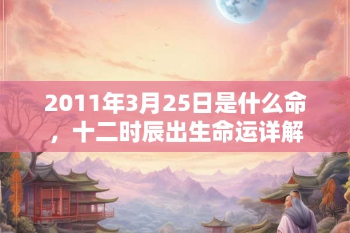 2011年3月25日是什么命，十二时辰出生命运详解