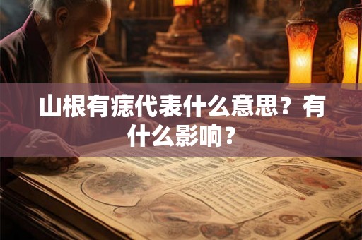 山根有痣代表什么意思？有什么影响？