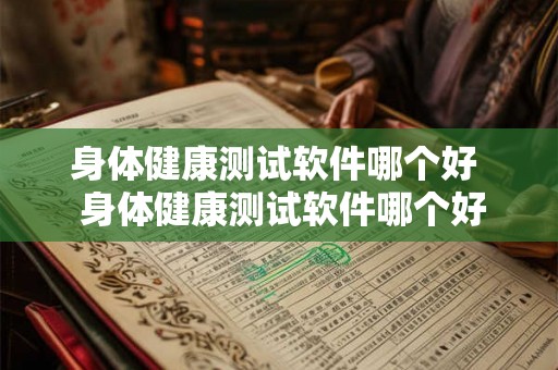 身体健康测试软件哪个好  身体健康测试软件哪个好一点