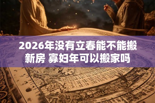 2026年没有立春能不能搬新房 寡妇年可以搬家吗