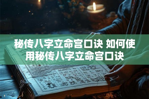 秘传八字立命宫口诀 如何使用秘传八字立命宫口诀