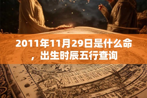 2011年11月29日是什么命，出生时辰五行查询