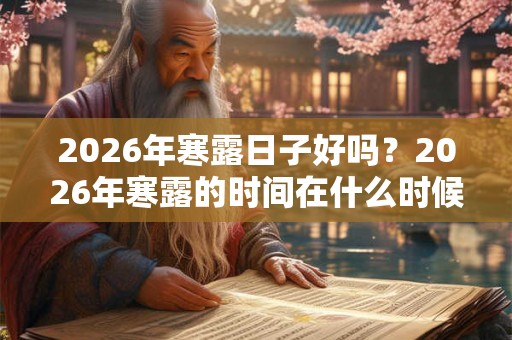 2026年寒露日子好吗？2026年寒露的时间在什么时候？寒露时间怎么计算？