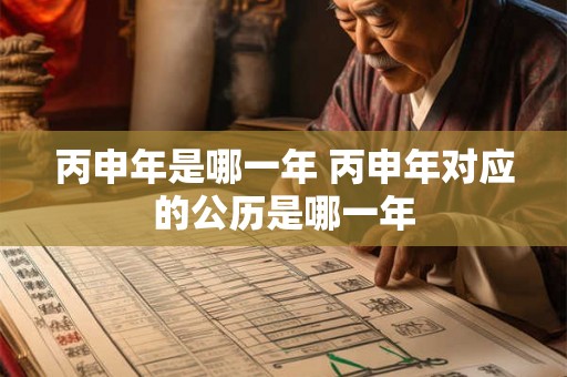 丙申年是哪一年 丙申年对应的公历是哪一年
