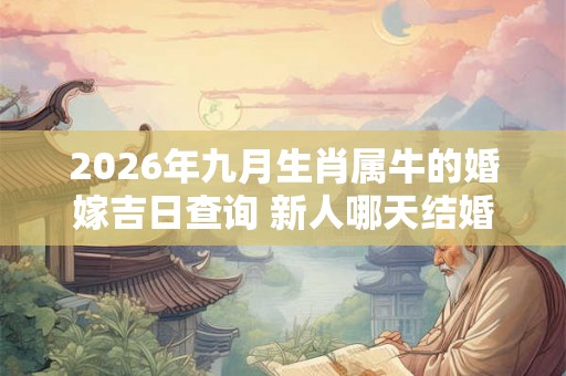 2026年九月生肖属牛的婚嫁吉日查询 新人哪天结婚百年好合