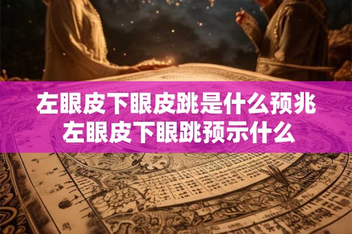 左眼皮下眼皮跳是什么预兆 左眼皮下眼跳预示什么 左眼皮下眼皮跳是什么预兆 左眼皮下眼跳预示什么