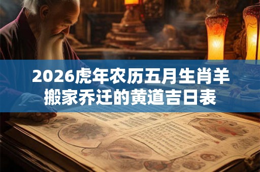2026虎年农历五月生肖羊搬家乔迁的黄道吉日表
