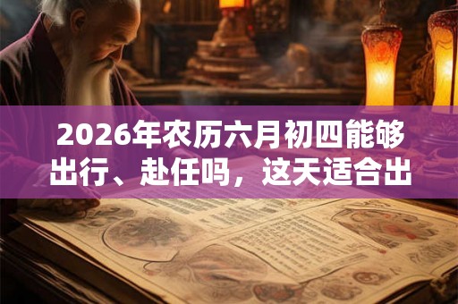 2026年农历六月初四能够出行、赴任吗，这天适合出门的时辰有哪些？