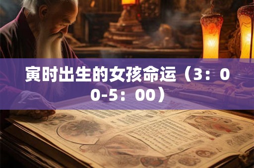 寅时出生的女孩命运（3：00-5：00）