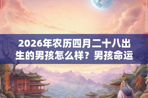 2026年农历四月二十八出生的男孩怎么样？男孩命运解析