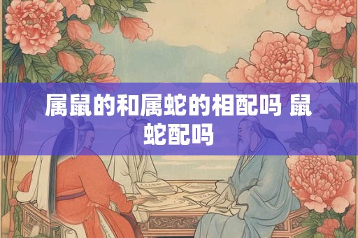 属鼠的和属蛇的相配吗 鼠蛇配吗