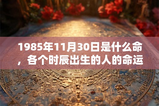 1985年11月30日是什么命，各个时辰出生的人的命运