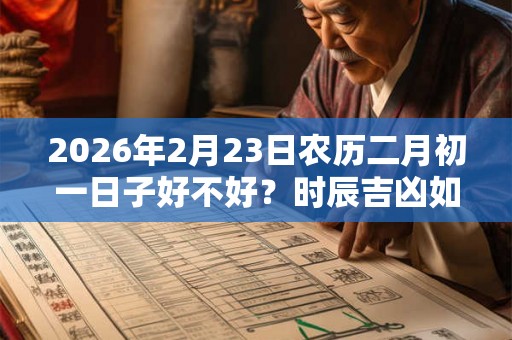 2026年2月23日农历二月初一日子好不好？时辰吉凶如何？