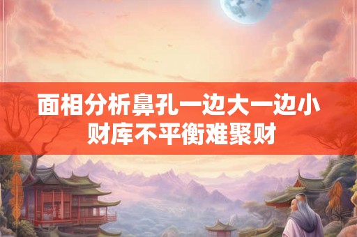 面相分析鼻孔一边大一边小 财库不平衡难聚财