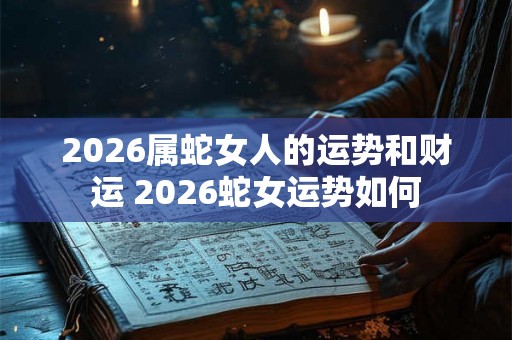 2026属蛇女人的运势和财运 2026蛇女运势如何