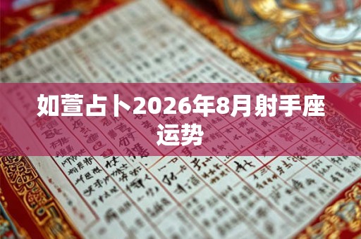 如萱占卜2026年8月射手座运势