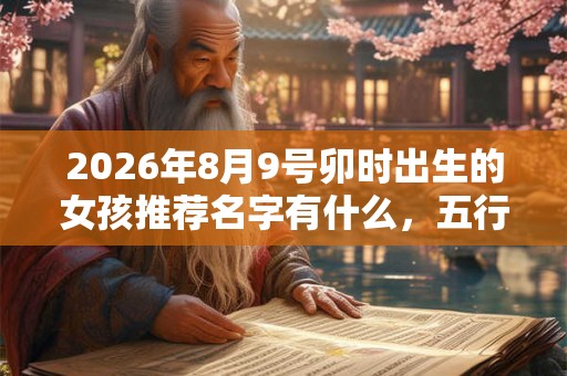 2026年8月9号卯时出生的女孩推荐名字有什么，五行属什么