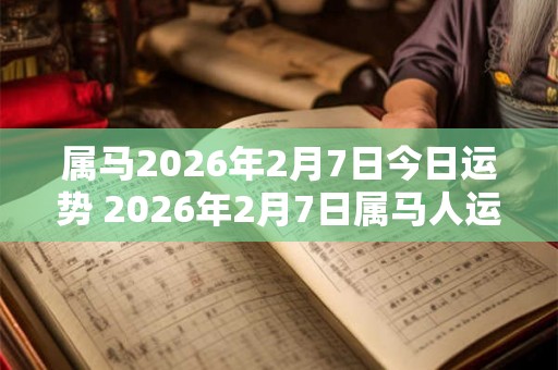 属马2026年2月7日今日运势 2026年2月7日属马人运势好吗