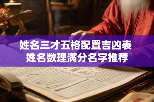姓名三才五格配置吉凶表 姓名数理满分名字推荐