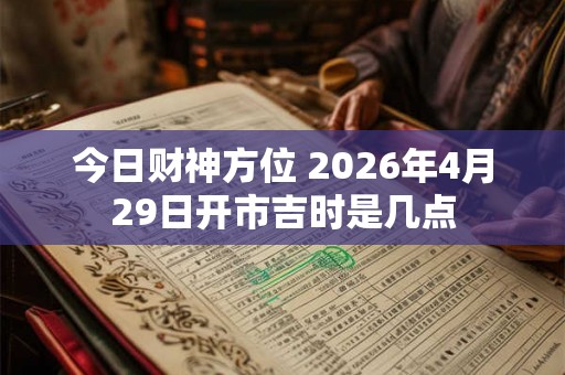 今日财神方位 2026年4月29日开市吉时是几点