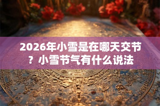 2026年小雪是在哪天交节？小雪节气有什么说法