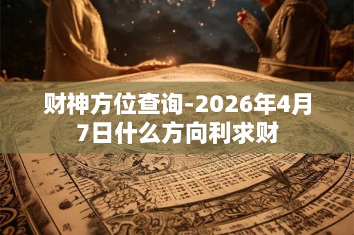 财神方位查询-2026年4月7日什么方向利求财