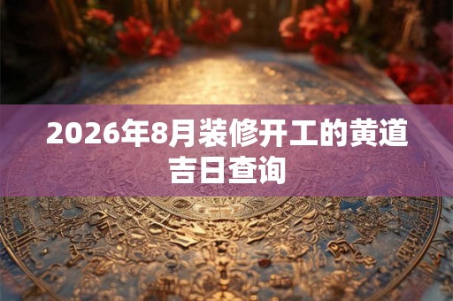 2026年8月装修开工的黄道吉日查询 2026年8月装修开工的黄道吉日查询