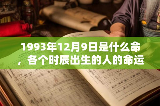 1993年12月9日是什么命，各个时辰出生的人的命运