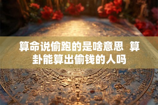 算命说偷跑的是啥意思  算卦能算出偷钱的人吗
