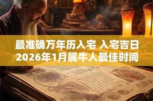 最准确万年历入宅 入宅吉日2026年1月属牛人最佳时间