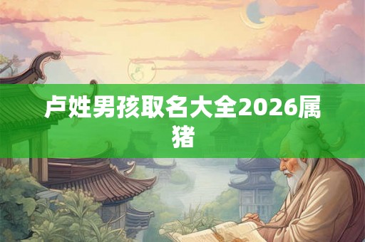 卢姓男孩取名大全2026属猪 卢姓男孩取名大全2026属猪