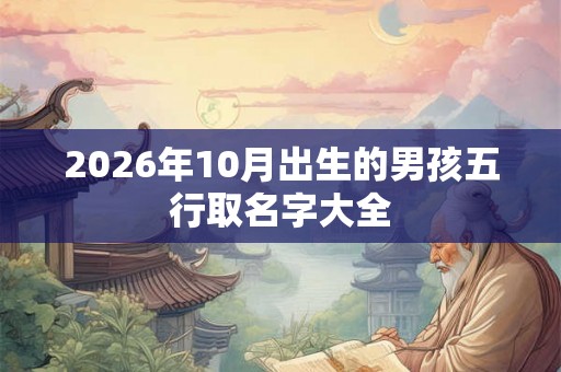 2026年10月出生的男孩五行取名字大全