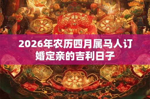 2026年农历四月属马人订婚定亲的吉利日子