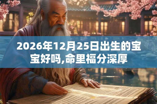 2026年12月25日出生的宝宝好吗,命里福分深厚 2026年12月25日出生的宝宝好吗,命里福分深厚